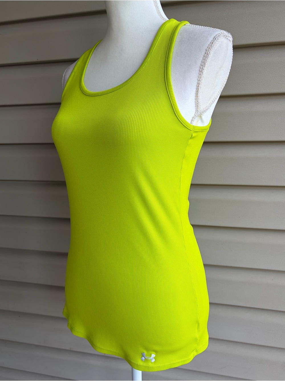 •Under Armour• Lime Green Ribbed Racerback Tank - Size Medium - Picture 3 of 8